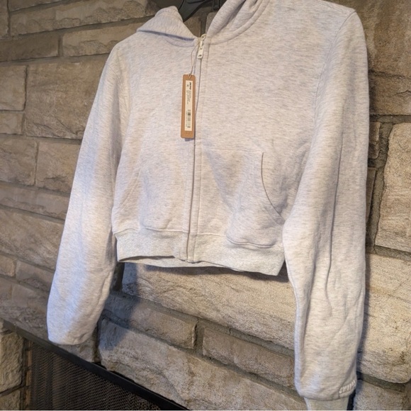 Light Gray Women's Zip Hoodie - Picture 2 of 3
